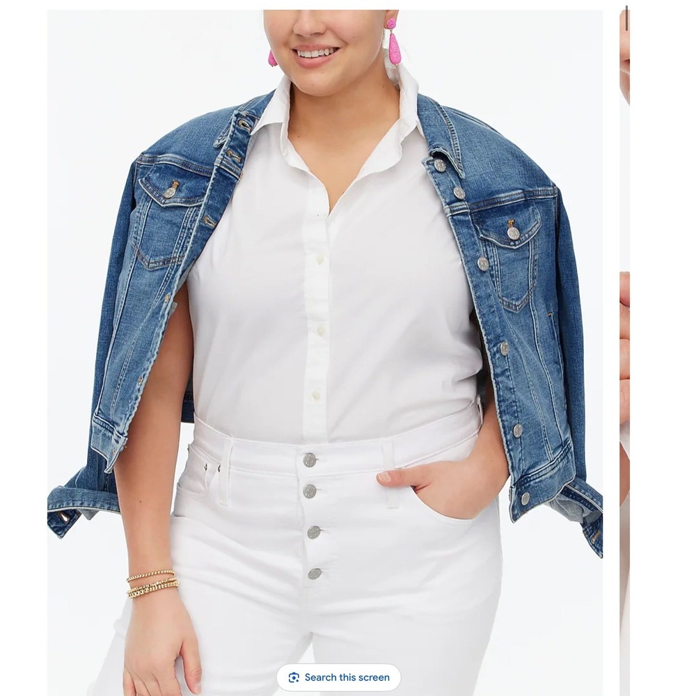 NEW J.Crew Womens Button Up Cotton Sleeveless Poplin Shirt 3X White Signature